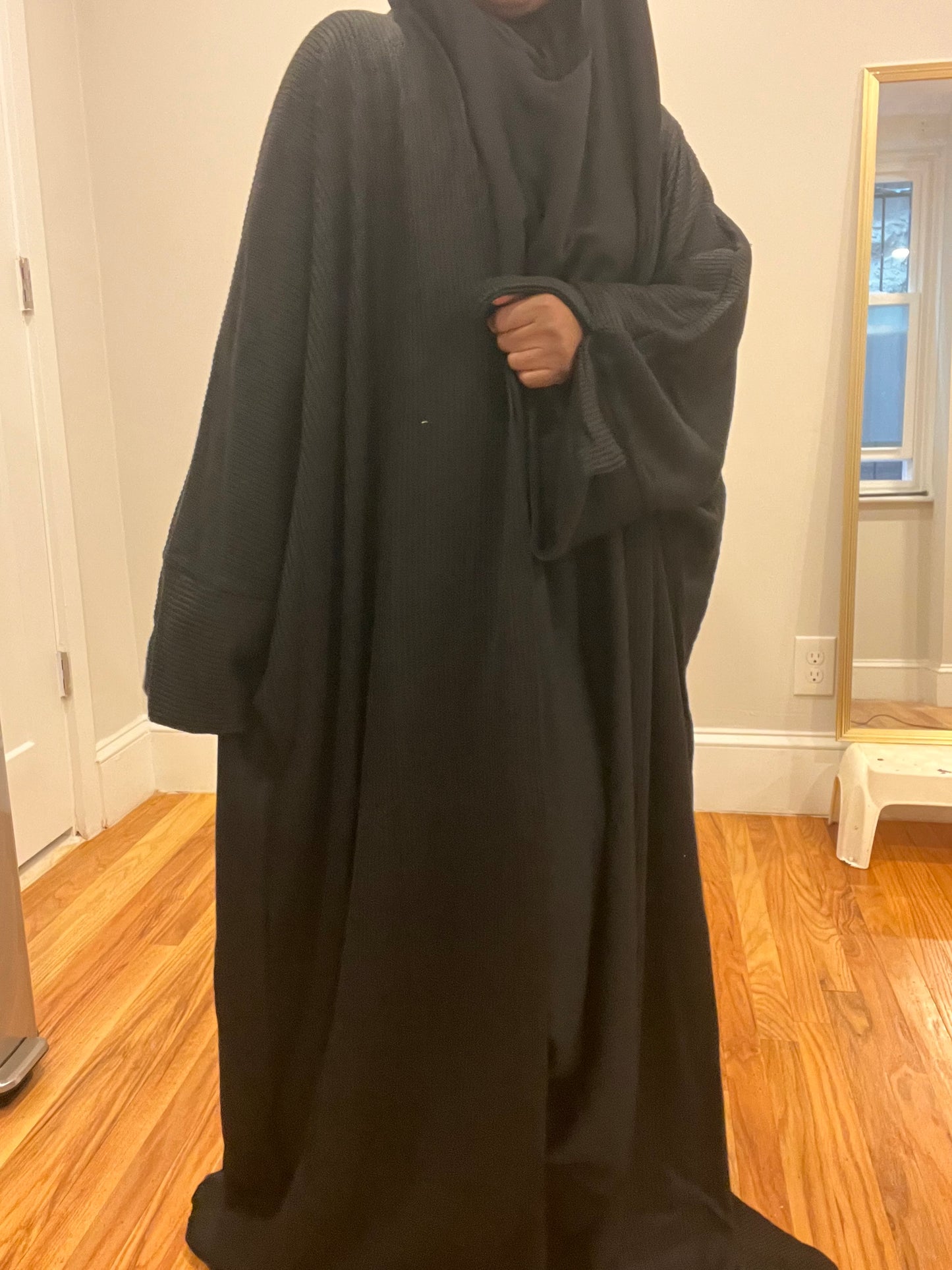 Black Full-Length Knit Duster