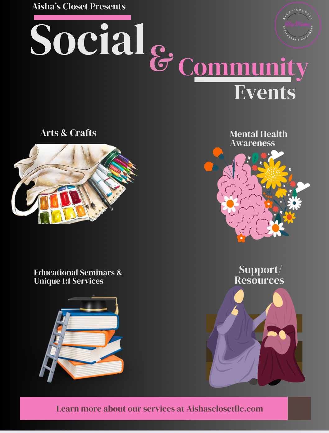Women-Only Social & Community Events (to purchase tix please text us)