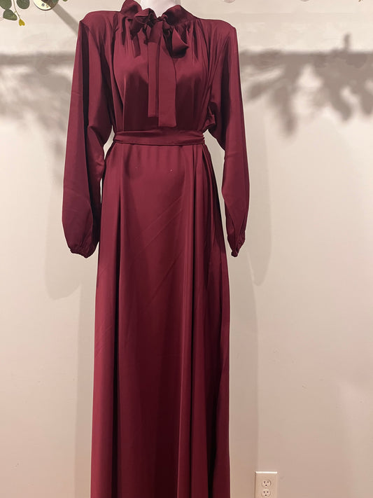 Maroon - Bow Abaya