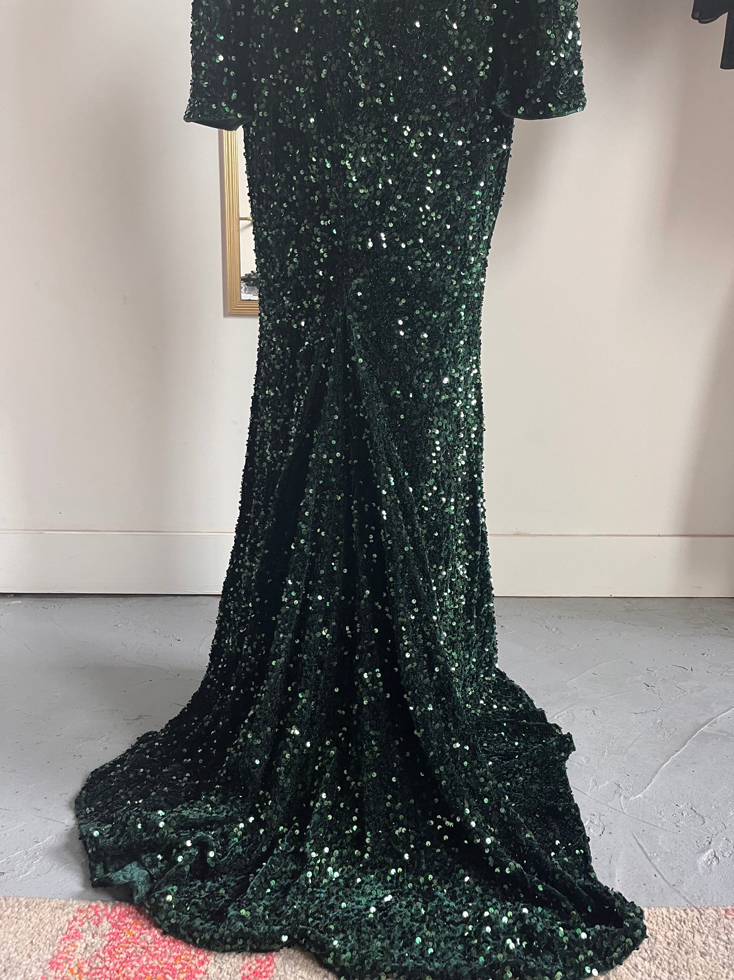 Green Mermaid Sequin Evening Gown