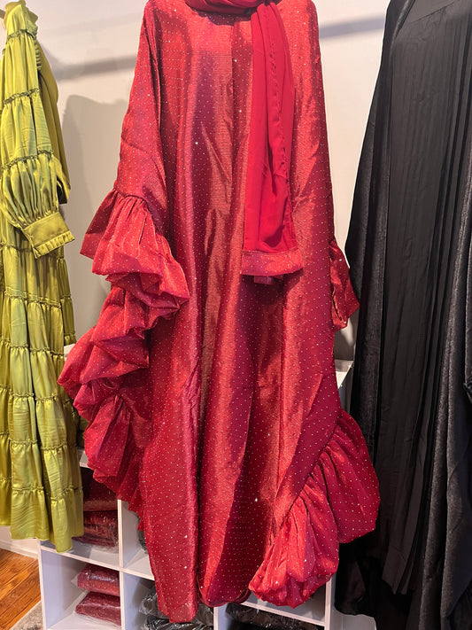 Cranberry Crystal Kaftan Set