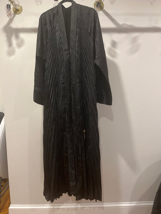 Pleated Abaya Set (BLACK)
