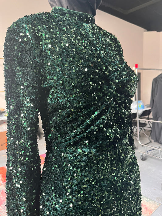 Green Mermaid Sequin Evening Gown