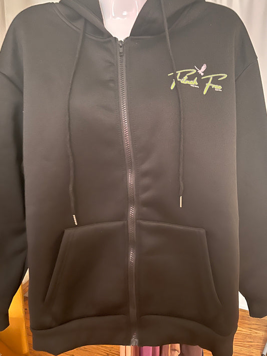 Full-zip drawstring hoodie