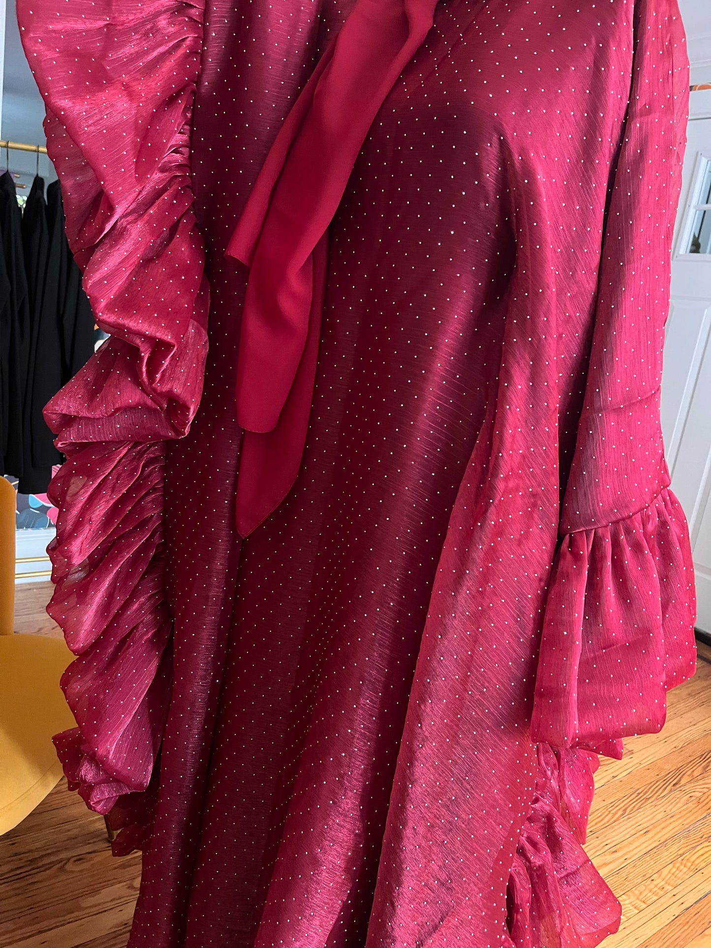 Cranberry Crystal Kaftan Set