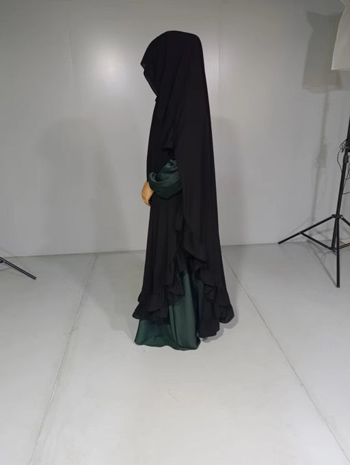 Ruffle Hooded Cape