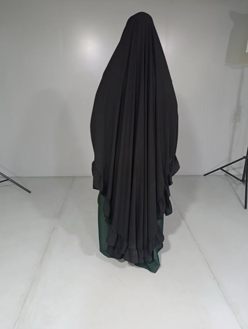 Ruffle Hooded Cape