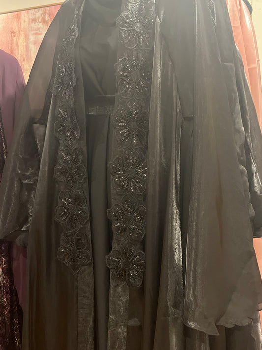 Lace Floral Organza (Black)