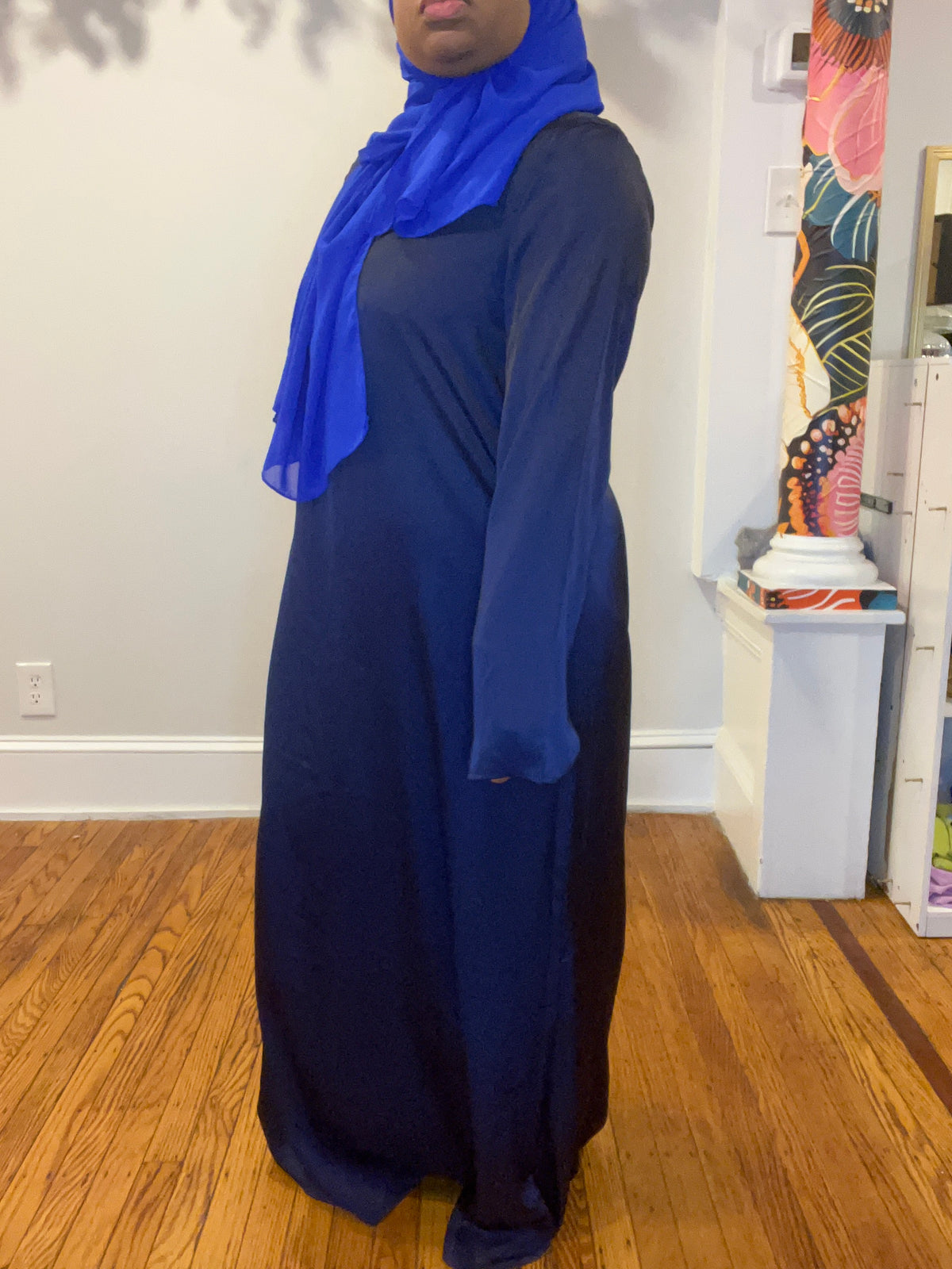 Simple Navy Blu Abaya
