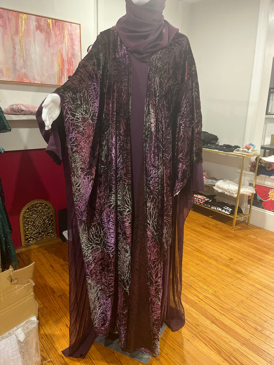 Half pleated duster set (PURPLE)