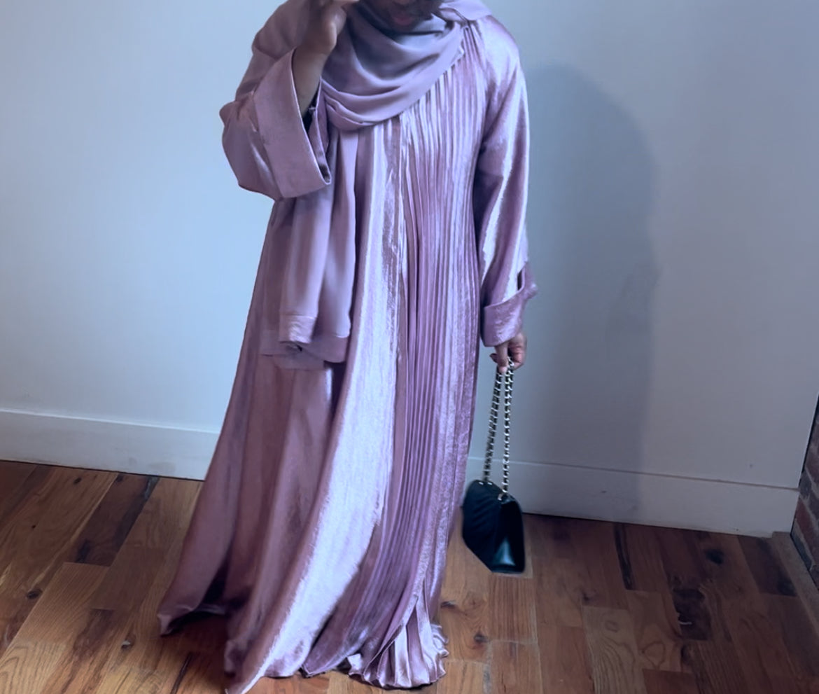 Amira-Half Pleated Abaya Set